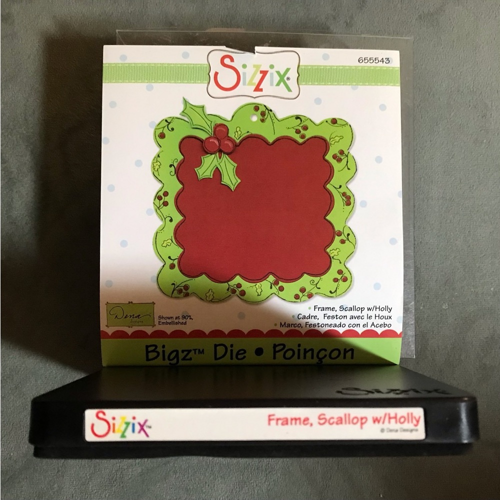Sizzix Bigz die - Frame, Scallop w/Holly